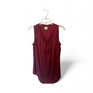 CAbi Burgundy Sleeveless Blouse